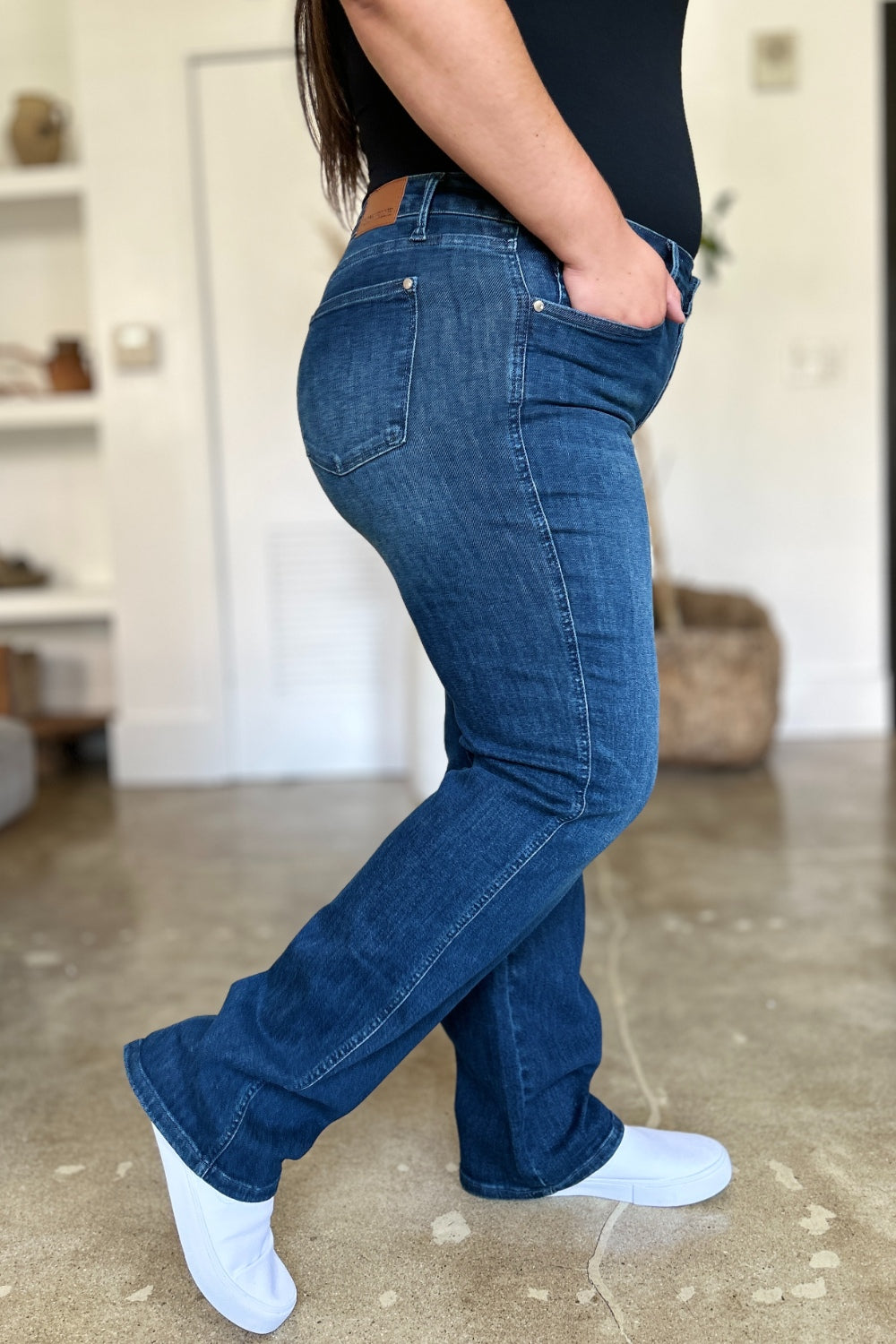 Judy Blue Full Size Tummy Control Straight Jeans-Evergreen Boutique