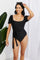 Marina West Swim Salty Air Puff Sleeve One-Piece in Black-Evergreen Boutique