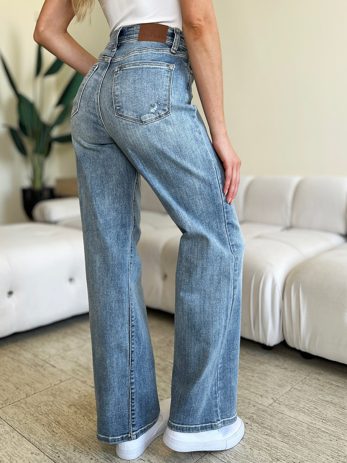 Judy Blue Full Size High Waist Straight Jeans-Evergreen Boutique