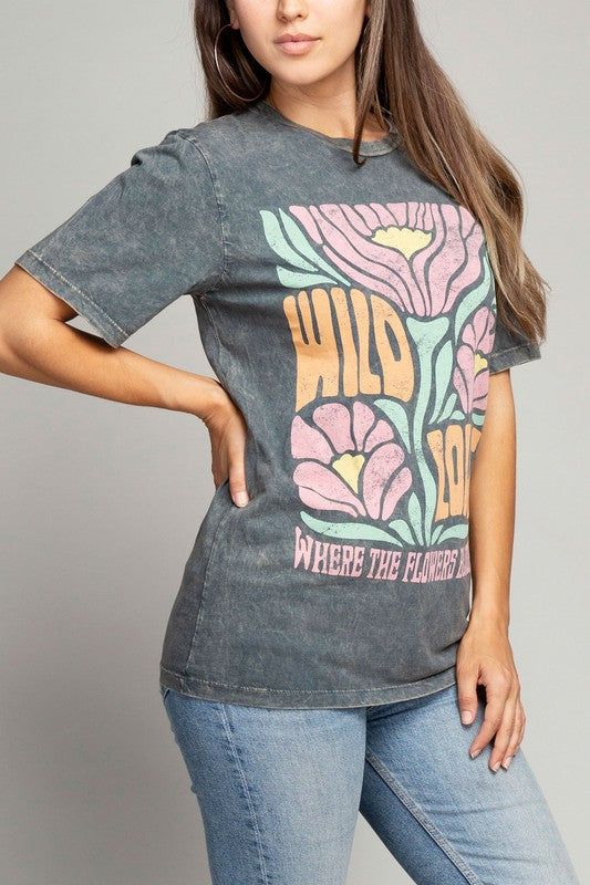 Wild Love Where The Flowers Bloom Graphic Top-Evergreen Boutique