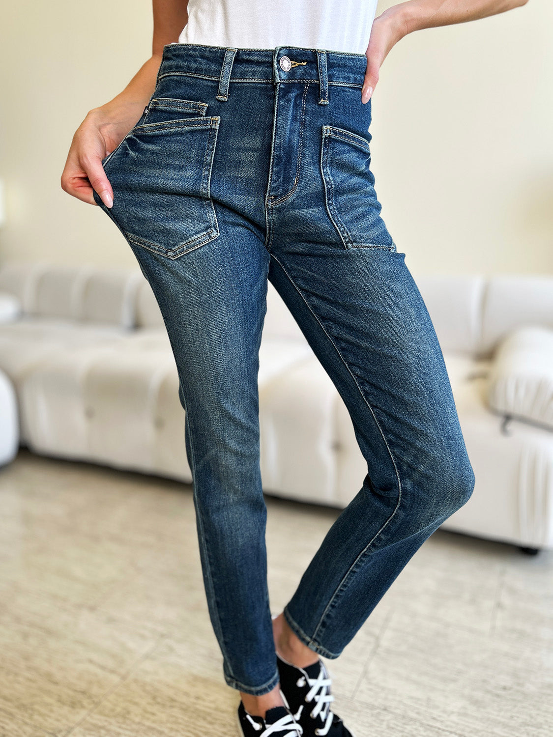 Judy Blue Full Size High Waist Skinny Jeans-Evergreen Boutique