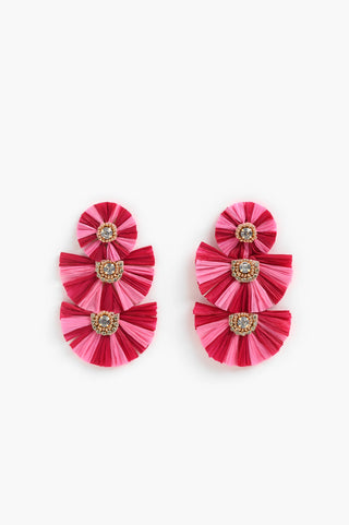 Pink Raffia Earrings - Evergreen Boutique