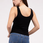 Front & Back 2-Way V-Neck Seamless Tank-Evergreen Boutique