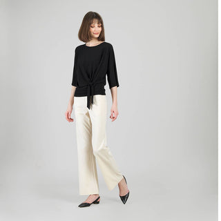 Molly Side Tie Draped Wrinkle Free Top - Evergreen Boutique