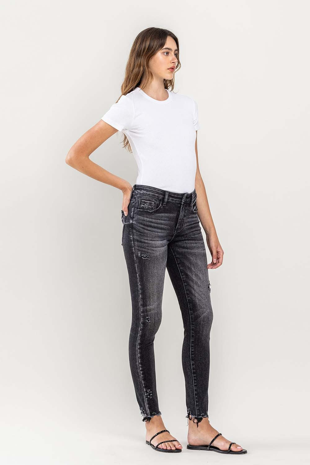 Lovervet Raw Hem Cropped Skinny Jeans-Evergreen Boutique