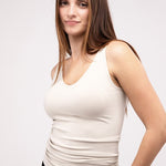 Front & Back 2-Way V-Neck Seamless Tank-Evergreen Boutique