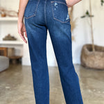 Judy Blue Full Size High Waist Rigid Magic Heavy Destroy Straight Jeans-Evergreen Boutique