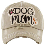 DOG MOM Washed Vintage Ball Cap - Evergreen Boutique