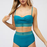 Solid Two Piece Swimsuit-Evergreen Boutique