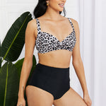 Marina West Swim Take A Dip Twist High-Rise Bikini in Leopard-Evergreen Boutique