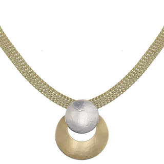 Marjorie Baer Large Disc with Crescent Necklace