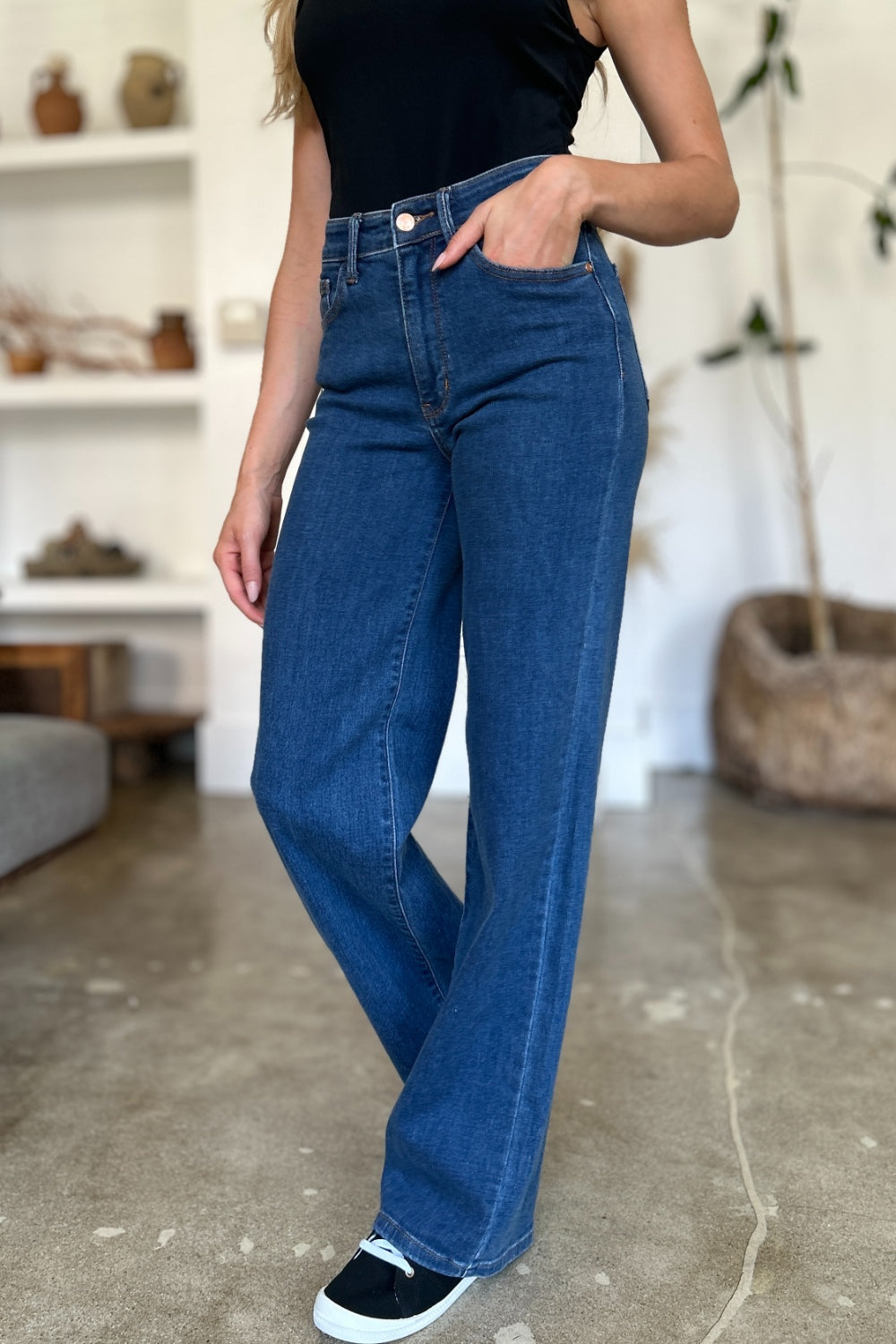 Judy Blue Full Size High Rise Straight Jeans - Evergreen Boutique