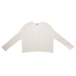 Variegated rib V neck sweater-Evergreen Boutique