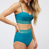 Solid Two Piece Swimsuit-Evergreen Boutique