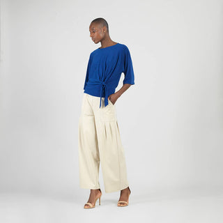 Molly Side Tie Draped Wrinkle Free Top - Evergreen Boutique