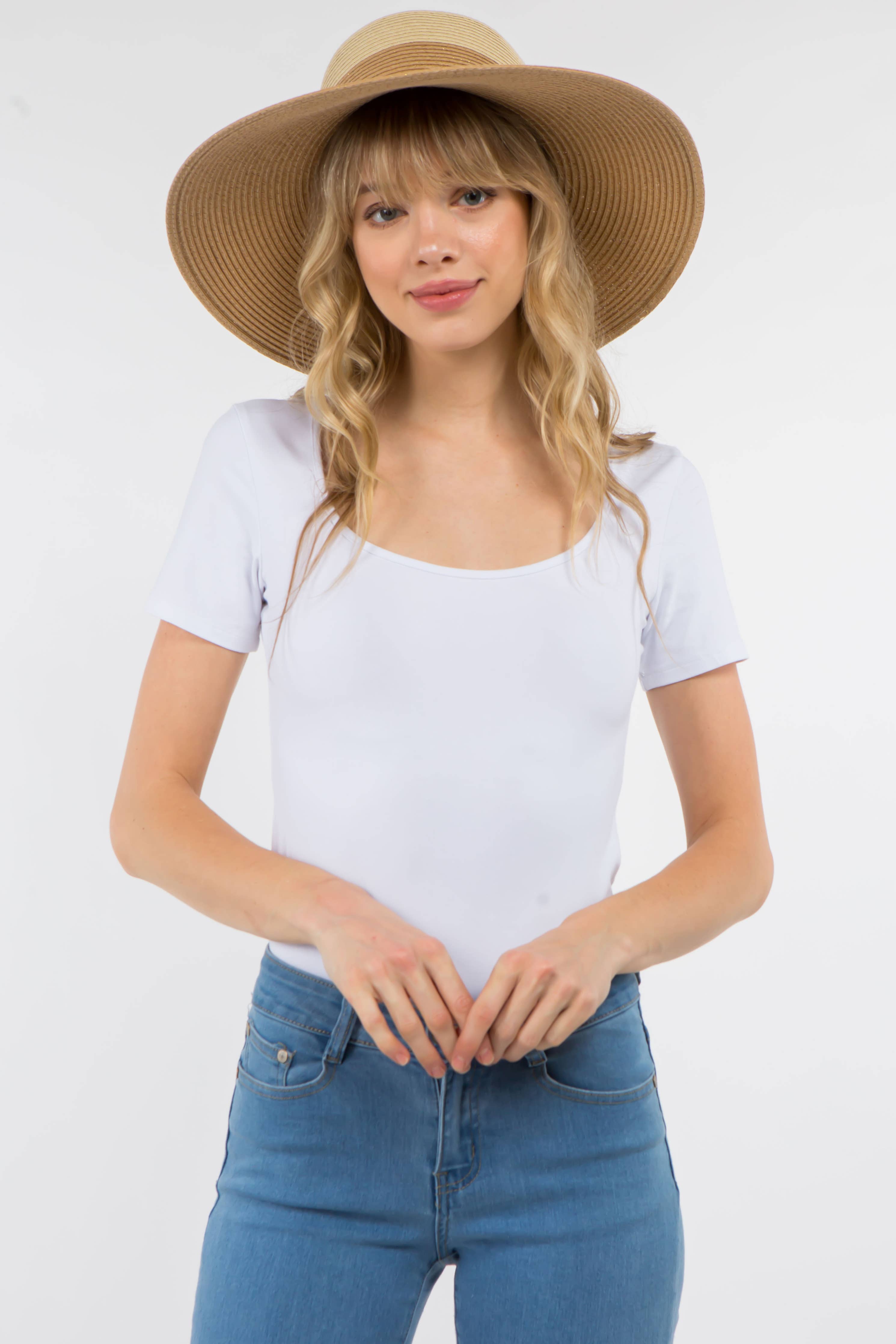 Two Tone Sun Hat Spring - Evergreen Boutique