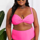 Marina West Swim Take A Dip Twist High-Rise Bikini in Pink-Evergreen Boutique