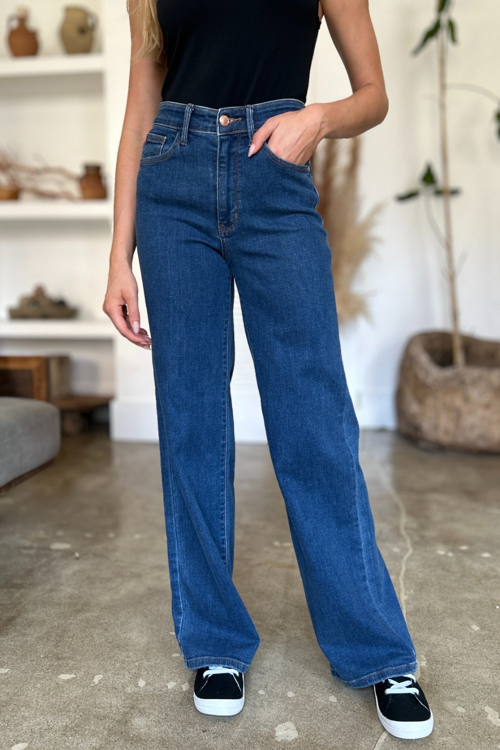 Judy Blue Full Size High Rise Straight Jeans - Evergreen Boutique