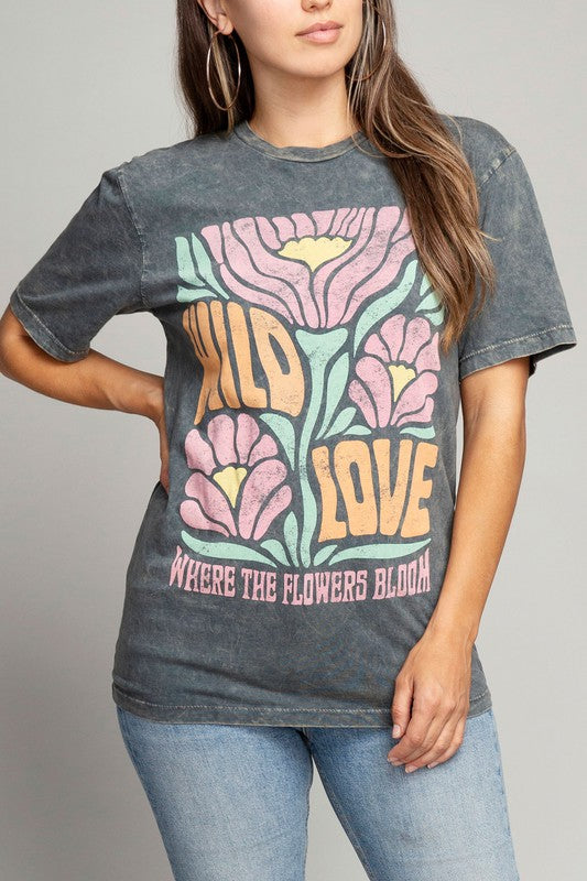 Wild Love Where The Flowers Bloom Graphic Top-Evergreen Boutique