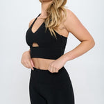 Two Piece Activewear Set with Cut-Out Detail-Evergreen Boutique