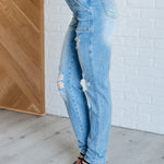 Judy Blue Aiden High Rise Patch Pocket Distressed Boyfriend Jeans - Evergreen Boutique