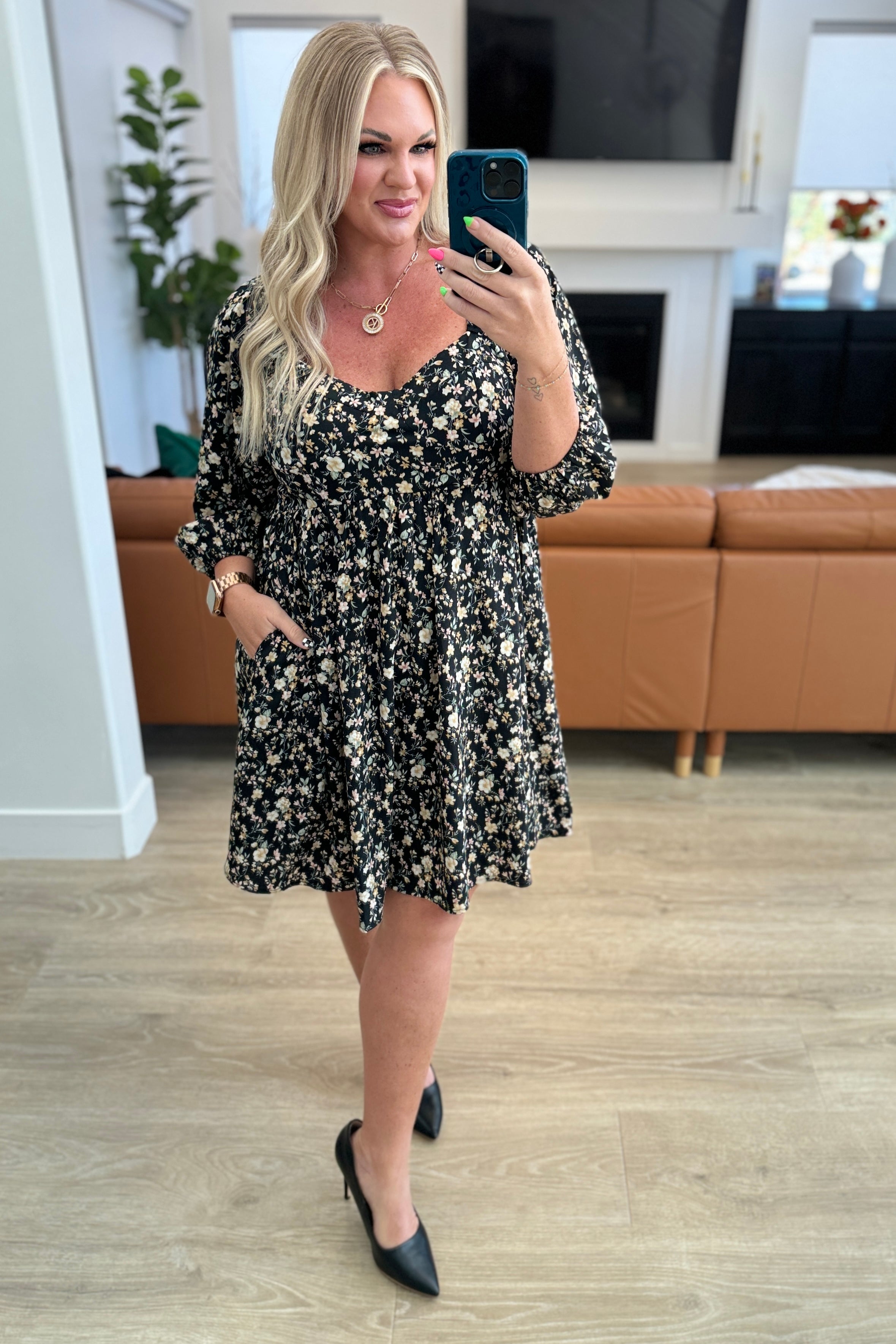 Back to the Start Floral Dress - Evergreen Boutique