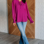 Candid Moment Ruffle Neckline Blouse - Evergreen Boutique