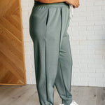 Center Seam Scuba Joggers in Ash Jade - Evergreen Boutique