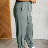 Center Seam Scuba Joggers in Ash Jade - Evergreen Boutique