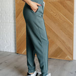 Center Seam Scuba Joggers in Ash Jade - Evergreen Boutique