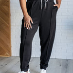 Center Seam Scuba Joggers in Black - Evergreen Boutique