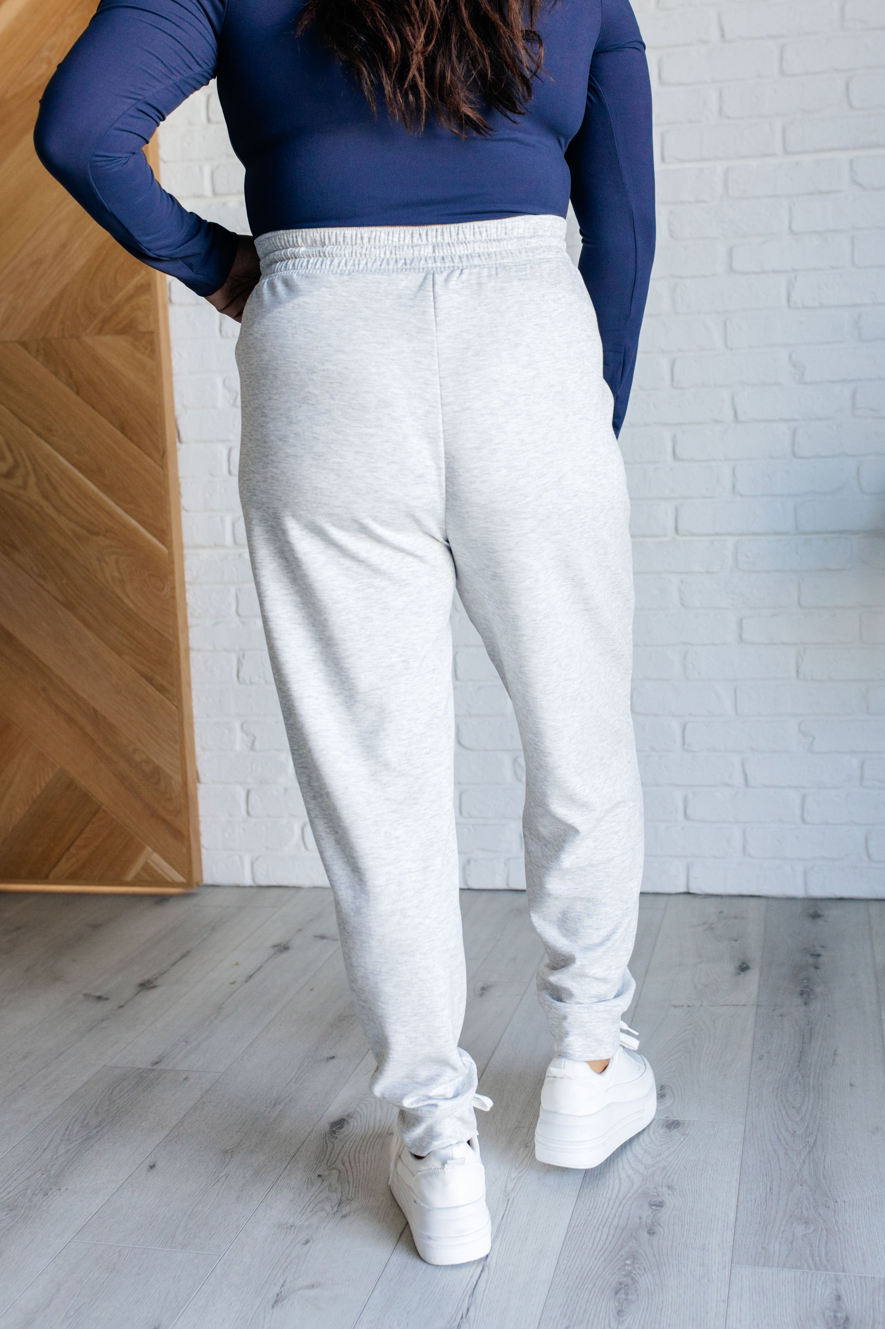 Center Seam Scuba Joggers in Heather Grey - Evergreen Boutique