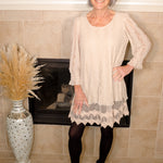 Lace and Mesh Tunic - Evergreen Boutique