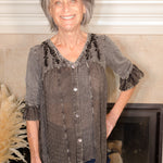 Free-Spirited Western Embellished Top - Evergreen Boutique