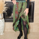 Boho Fusion Wrapped Look Midi Skirt - Evergreen Boutique