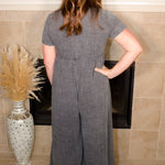 Mineral Wash Wide Leg Jumpsuit - Evergreen Boutique