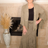 Boho Rustic Embellished Lapel Shrug - Evergreen Boutique