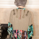 Boho Rustic Patchwork Embellished Shrug - Evergreen Boutique