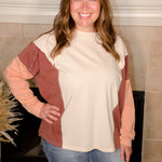 Color Block Raglan Long Sleeve Top - Evergreen Boutique