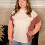 Color Block Raglan Long Sleeve Top - Evergreen Boutique