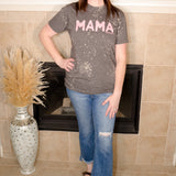 Mama Pink Bleached Graphic Tee - Evergreen Boutique