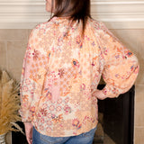 Autumn Leaves Neck Detail Relaxed Top - Evergreen Boutique