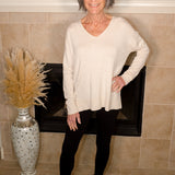 V-Neck Long Sleeve Sweater - Evergreen Boutique