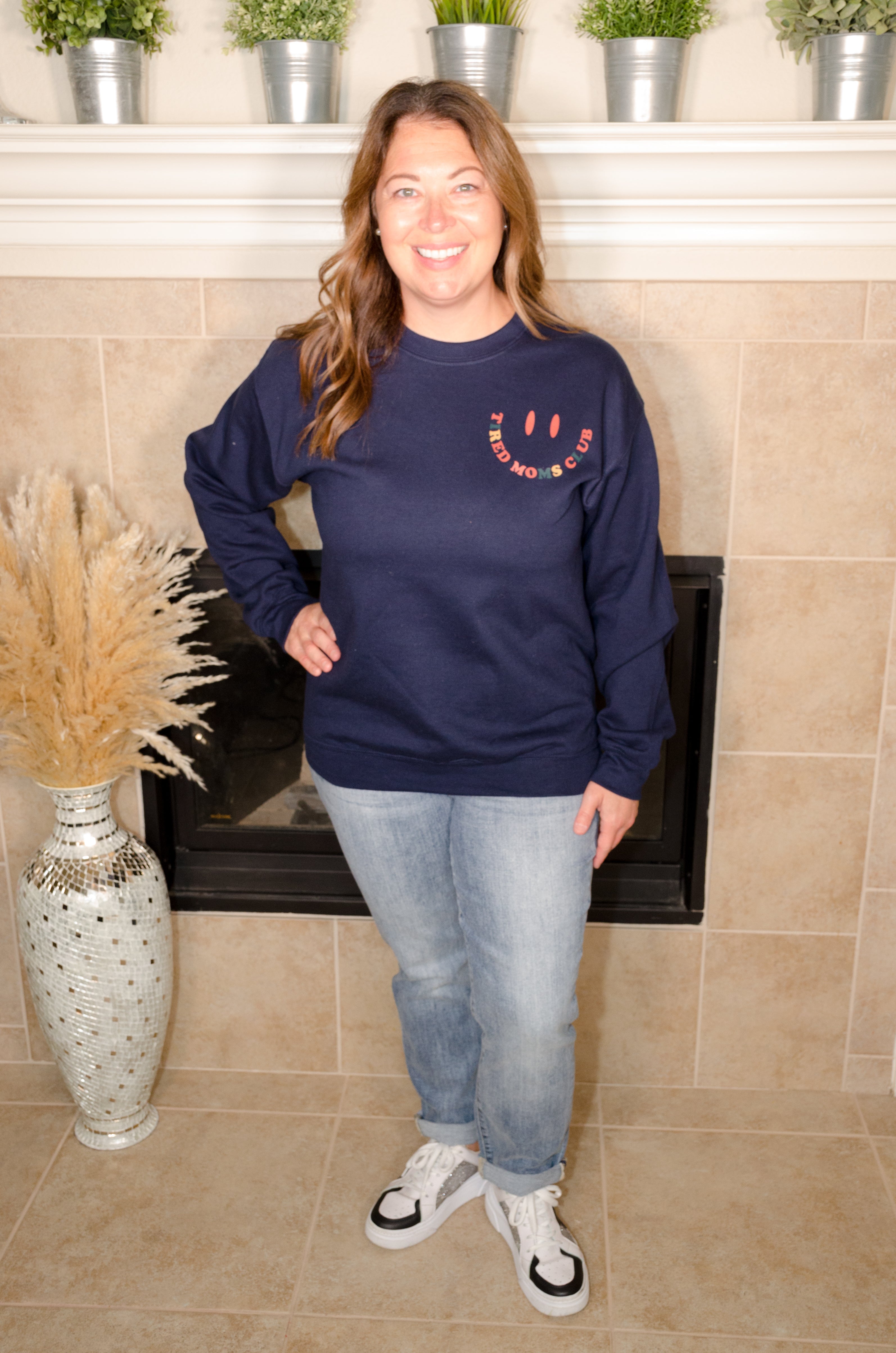 Tired Moms Club Graphic Sweatshirt - Evergreen Boutique