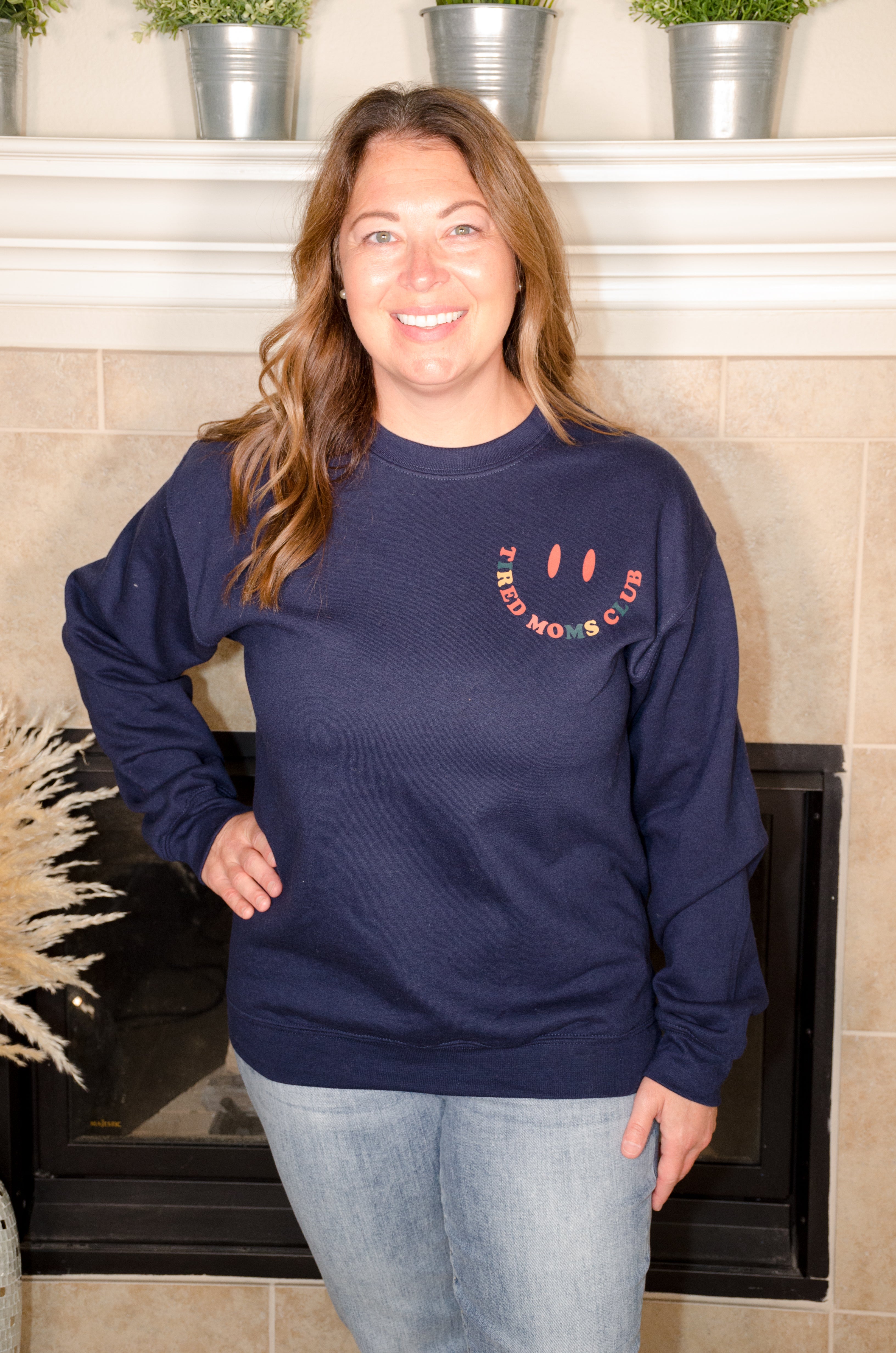 Tired Moms Club Graphic Sweatshirt - Evergreen Boutique