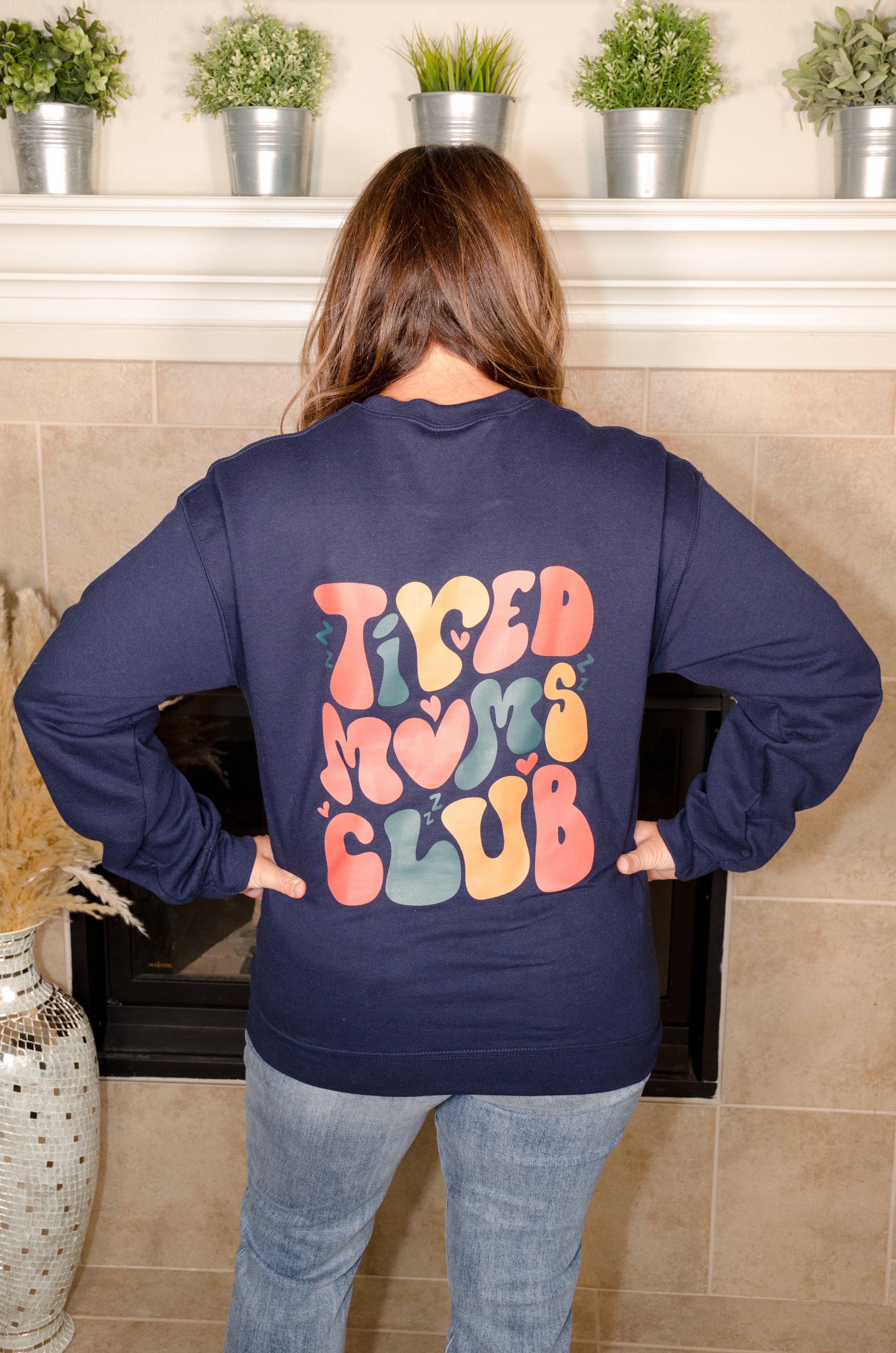 Tired Moms Club Graphic Sweatshirt - Evergreen Boutique