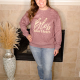 Bless Your Heart Bleached Sweatshirt - Evergreen Boutique