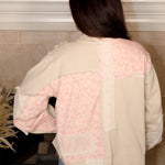 POL Oversized Crochet Patchwork Twill Jacket - Evergreen Boutique