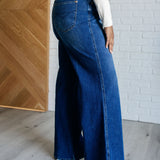 Judy Blue Eliza High Rise Control Top Retro Wide Leg Jeans - Evergreen Boutique