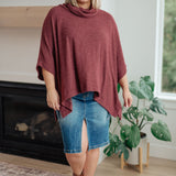 Forgive Me Cowl Neck Poncho - Evergreen Boutique